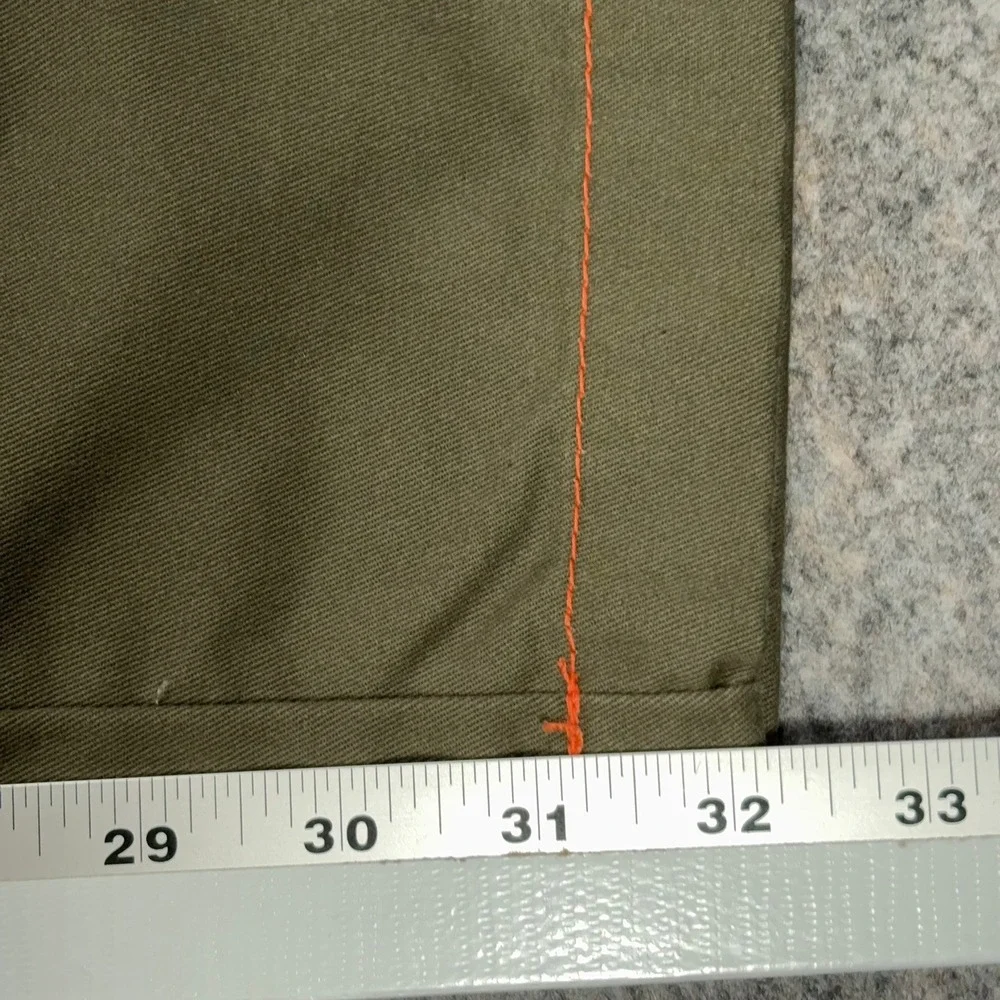 True Religion Cargo Pants Mens 38 Olive Green Twill Orange Stitching 108335 NWT